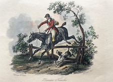 Gravure aquarellée chasse d'occasion  Paris XI