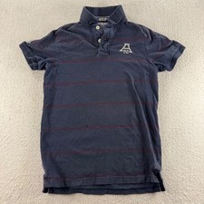 Camisa polo masculina Abercrombie & Fitch Y2K XL listrada azul logotipo bordado algodão comprar usado  Enviando para Brazil