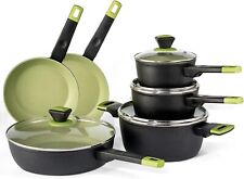 Conjunto de panelas e frigideiras Prikoi, conjunto de panelas antiaderentes, frigideiras (10 peças) - Verde comprar usado  Enviando para Brazil