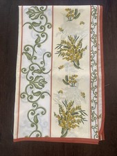 Toalha de mesa francesa revestida provençal mimosa branca/amarela 98x 59 feita na França vintage comprar usado  Enviando para Brazil