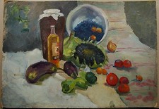 Usado, Pintura a óleo soviética ucraniana natureza morta colheita vegetais realismo  comprar usado  Enviando para Brazil