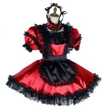 Fantasia cosplay vestido de empregada doméstica uniforme manga curta cetim vestido de empregada doméstica  comprar usado  Enviando para Brazil