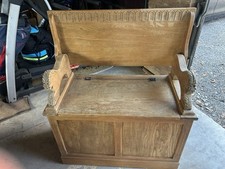 Antique pine settle for sale  WINCHESTER
