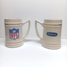 Antiga Caneca de Cerveja Parkay NFL FOOTBALL Cerâmica Branca PEDRA 16 OZ. Conjunto de 2 anos 1980 comprar usado  Enviando para Brazil