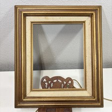 Moldura de lona vintage com moldura dourada sobre madeira serve para colher profunda fosca 8x10” comprar usado  Enviando para Brazil