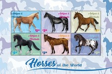 Antígua 2022 - Animais de fazenda de cavalos - Folha de 6 selos - Scott #3663 - MNH comprar usado  Enviando para Brazil