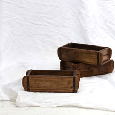 Conjunto De 3 Vintage Rústico Madera Ladrillo Molde Pantalla Estante Almacenaje comprar usado  Enviando para Brazil