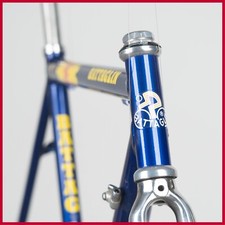 JUEGO DE CUADRO DE ALUMINIO BATTAGLIN DE COLECCIÓN BICICLETA DE CARRERAS DE CARRETERA BICICLETA SILLÍN AZUL segunda mano  Embacar hacia Mexico