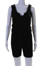Conjunto de regata feminina NIA gola V + shorts de cintura com cordão preto tamanho P, usado comprar usado  Enviando para Brazil