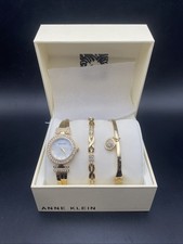 ANNE KLEIN GOLDTONE CRISTAL relógio e CONJUNTO CAIXA PULSEIRA comprar usado  Enviando para Brazil
