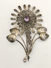 Broche argent florale d'occasion  Béziers