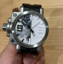 Oakley Gearbox relógio analógico masculino pulseira de borracha mostrador branco preto com estojo usado comprar usado  Enviando para Brazil
