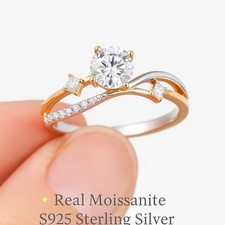 Anel estrela cadente moissanita 1 quilate S925 prata ouro dois tons com certificado comprar usado Anel estrela cadente moissanita 1 quilate S925 prata ouro dois tons com certificado comprar usado  Enviando para Brazil