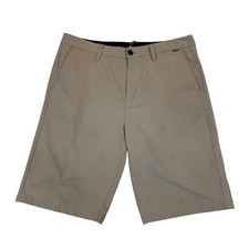 Bermuda Hurley Brisbane masculina 32 cáqui sólido frente plana com bolsos comprar usado  Enviando para Brazil