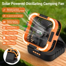 Ventilador De Aire Frio Portatil USB Solar Recarregável Abanico Piso Luz Externa comprar usado  Enviando para Brazil