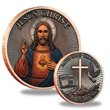 Jesus Christ Zinc Alloy 3D Three Dimensional Relief Coin Bible Cross Medal comprar usado  Enviando para Brazil