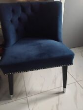 Navy velvet chair for sale  CARDIFF