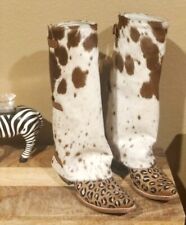 Cuero Zapatos Largos Cuero Cuero de Vaca Botas Vaquera Botas Occidentales Cubiertas Desgaste Estilo segunda mano  Embacar hacia Mexico