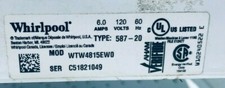 Whirlpool washer model for sale  Sacramento
