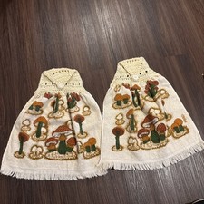 Toalha de mão vintage cogumelo crochê com franjas cozinha pendurada retrô média mod comprar usado  Enviando para Brazil