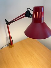 Abajur de mesa harmônico vermelho vintage restaurado com braçadeira – retrô iugoslavo, usado comprar usado  Enviando para Brazil