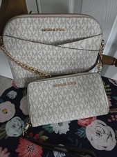 Bolsa carteira Michael Kors jet set baunilha logotipo rosa tiracolo pulseira  comprar usado  Enviando para Brazil
