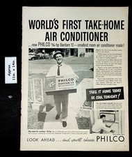 1957 Philco ar condicionado homem carregando um Philco ar condicionado impressão anúncio 41971 comprar usado  Enviando para Brazil