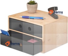Organizador de mesa Relaxdays, 2 gavetas, bambu e MDF natural/preto comprar usado  Enviando para Brazil