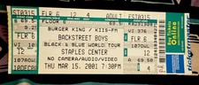 Usado, BACKSTREET BOYS - BLACK & BLUE WORLD TOUR -15 DE MARÇO DE 2001 - INGRESSO CENTRAL BÁSICO comprar usado  Enviando para Brazil