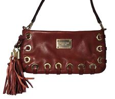 Usado, Bolsa de mão Michael Kors Astor ouro ilhó couro vermelho borlas MK 10"  comprar usado  Enviando para Brazil