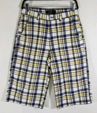 Bermuda de caminhada Sean John tamanho 18 (30" xadrez cintura alta bermuda chinos algodão comprar usado  Enviando para Brazil