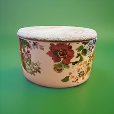 Adega de sal Pioneer Woman floral 7 oz com tampa de madeira caixa de bugigangas 4” de largura, usado comprar usado  Enviando para Brazil