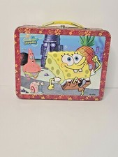 BOB ESPONJA CALÇA QUADRADA caixa de lata em relevo lancheira 2003 Patrick  comprar usado  Enviando para Brazil