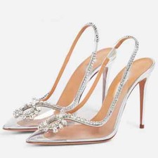 Sandálias sapatos femininos salto alto salto nas costas festa casamento noiva comprar usado  Enviando para Brazil