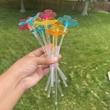 Juego de 10 pedales de flores caprichosas de colección para bebidas de cóctel Swizzle de colección segunda mano  Embacar hacia Mexico