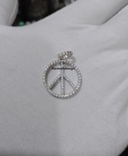 Lindo pingente de prata esterlina com diamante Peace, pingente de joia feito à mão comprar usado  Enviando para Brazil