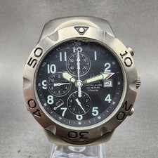Bulova cronógrafo relógio de mergulho masculino 41mm mostrador preto titânio data alarme novo bateria comprar usado  Enviando para Brazil