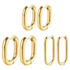 Conjunto de 6 brincos de argola Huggie de aço inoxidável em forma de U com clipe de papel para mulheres, usado comprar usado  Enviando para Brazil