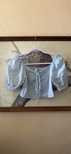 Blusa cropped Preloved azul claro Milkmaid manga inchada , usado comprar usado  Enviando para Brazil