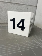 CUBO PERSPEX RETRÔ VINTAGE PLACA ILHA NÚMERO 14 CHECKOUT SUPERMERCADO FÁBRICA comprar usado  Enviando para Brazil