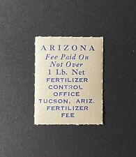 Receita do estado do Arizona - 1 lb. Selo fiscal de inspeção de fertilizantes - #FT1a - MNH - AZ comprar usado  Enviando para Brazil