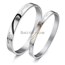 Combinando Coração Forma Aço Inoxidável " Real Love " Pulseira Casais comprar usado  Enviando para Brazil