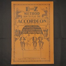 EZ Easy Method How To Play The Accordeon livreto estilo alemão 1926 EUA 30 páginas comprar usado  Enviando para Brazil