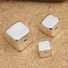 Espaçador de contas cubo quadrado prata esterlina 925 para pulseira colar 6mm 8mm 10mm comprar usado  Enviando para Brazil