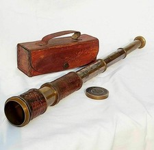 Antico telescopio in ottone nautico marino in pelle pirata regalo vintage comprar usado  Enviando para Brazil
