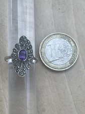 Ancienne bague en argent massif 925 Taille 52 poids 3,6 gr marcassite améthyste comprar usado  Enviando para Brazil