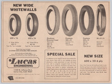1972 Lucas Pneus de Engenharia para Carros Antigos Whitewall Culver City Ca Antigo.  Anúncio comprar usado  Enviando para Brazil