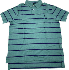 Camisa Polo Ralph Lauren De Colección Hombres Grande Verde Púrpura Rayas Malla Rugby Y2K segunda mano  Embacar hacia Mexico