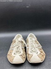 Usado, Tênis casual feminino antigo Coach branco/castanho - EUA 8 comprar usado  Enviando para Brazil