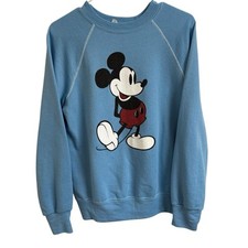 Moletom Vintage Anos 80 Disney Casuals Mickey Mouse Gola Redonda Tamanho M Azul Claro, usado comprar usado  Enviando para Brazil